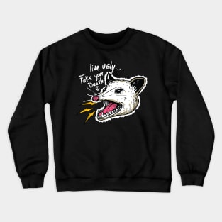 Vintage Live Ugly Fake Your Death Opossum Crewneck Sweatshirt